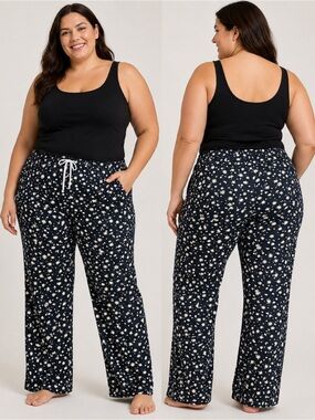 George Daisy Print Pajama Lounge Pants – Women’s Plus Size 3X